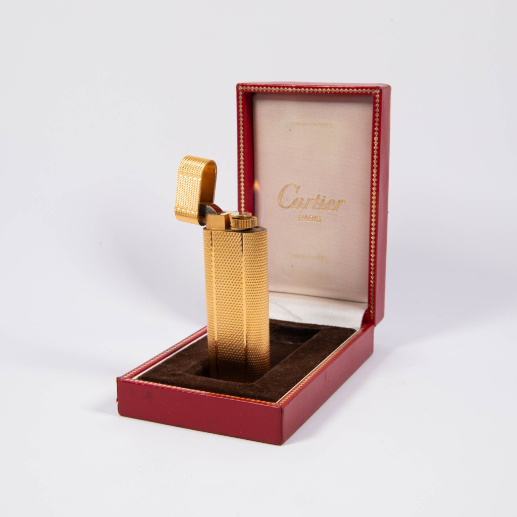 Vintage NOS Cartier Les Must lighter Gold Plated Complete In Box
