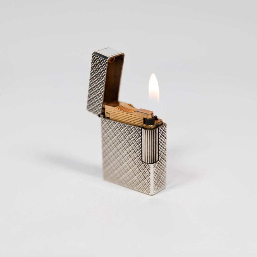 Vintage Silver Plated Ligne 1 ST Dupont Lighter 1970s