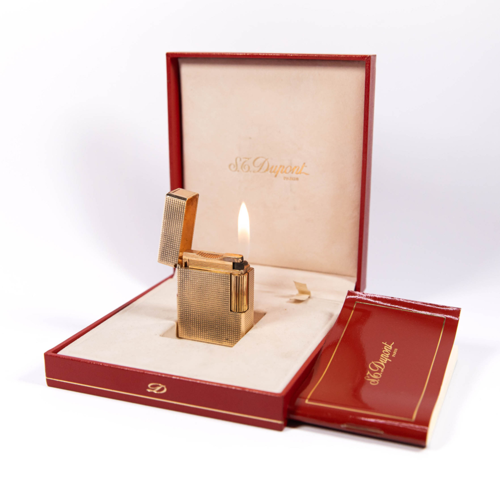 Vintage Gold Plated Ligne 1 BR ST Dupont Lighter (Full Set)