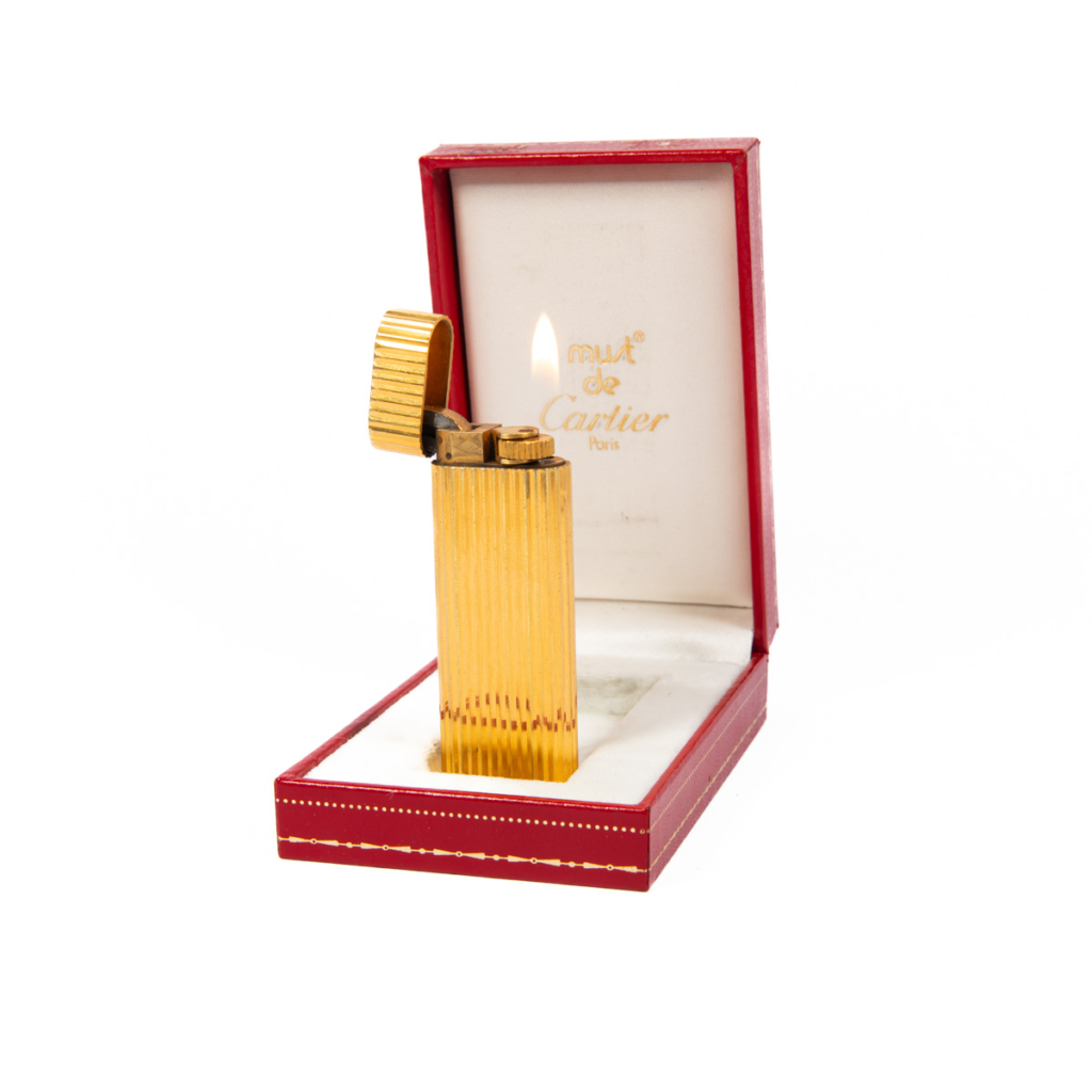 Vintage Cartier Les Must lighter Gold plated Complete In Box