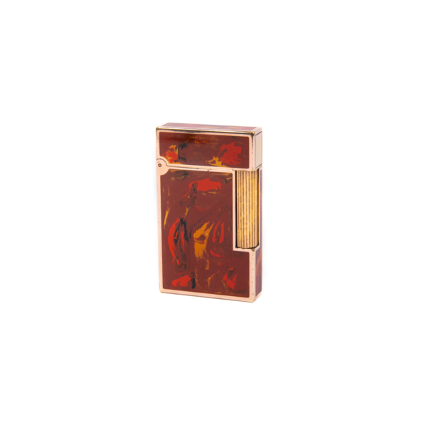 Vintage Authentic Gold plated Ligne 2 ST Dupont Lighter Abstract Art 1990s - Image 2