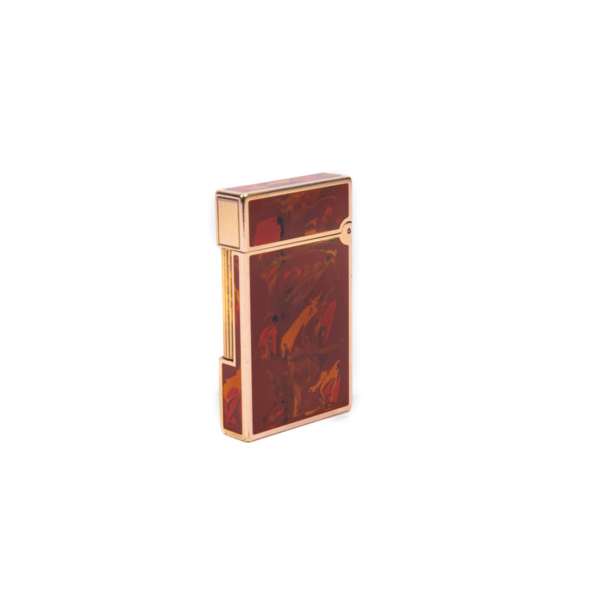 Vintage Authentic Gold plated Ligne 2 ST Dupont Lighter Abstract Art 1990s - Image 3