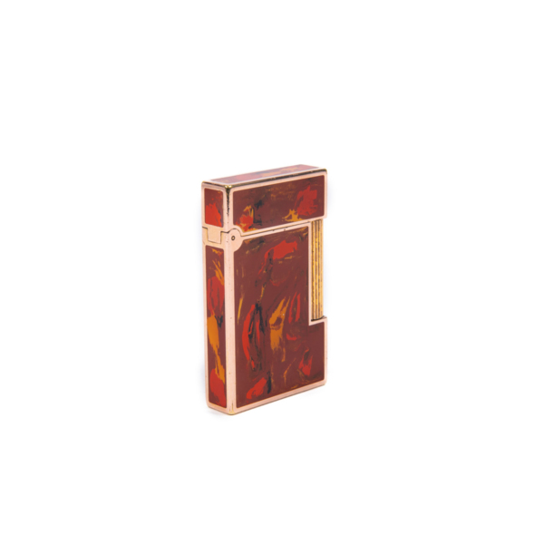 Vintage Authentic Gold plated Ligne 2 ST Dupont Lighter Abstract Art 1990s - Image 5