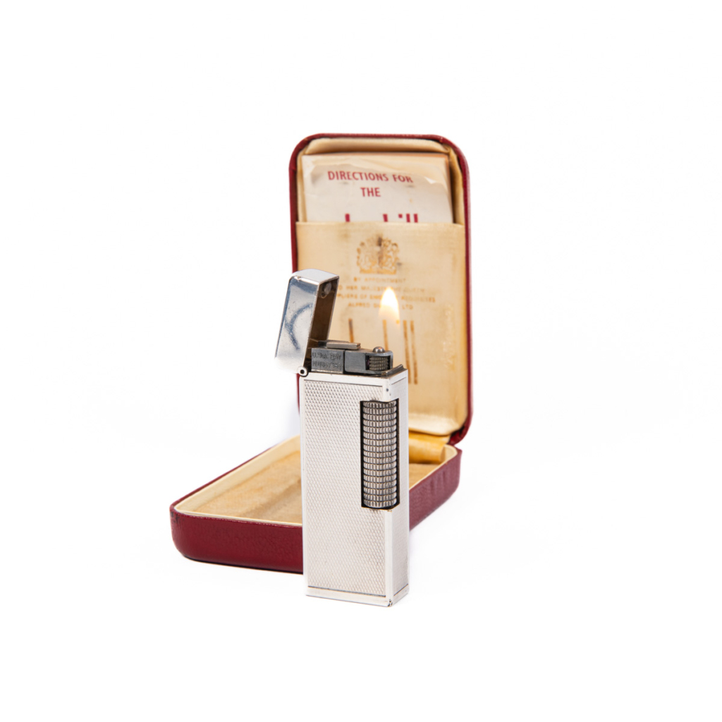 Vintage Dunhill Rollagas lighter Silver Plated In Box 1960s