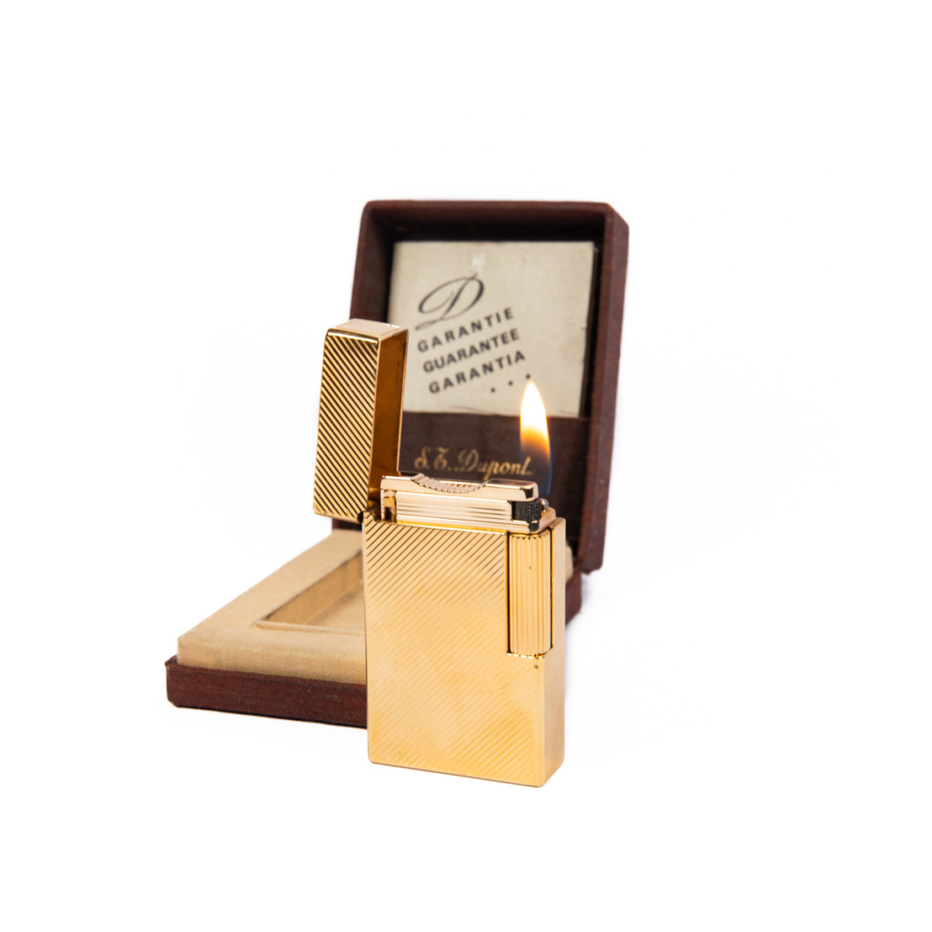 Vintage Gold Plated Linge 1 BR ST Dupont Lighter 1980s In Box
