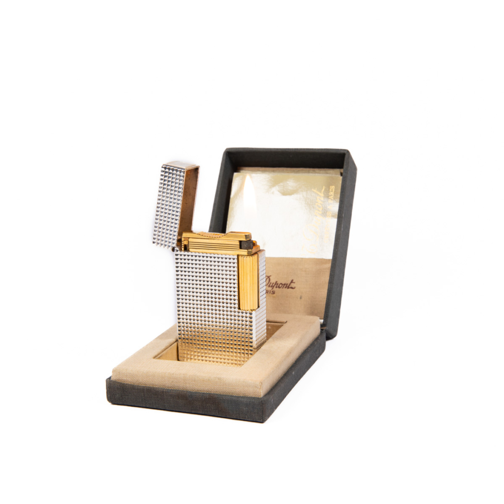 Vintage Two-Tone Linge 1 BR ST Dupont Lighter 1980s In Box