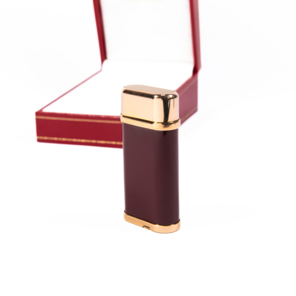 Cartier Oval lighter Red Lacquered Gold Plated Complete In Box - Image 5