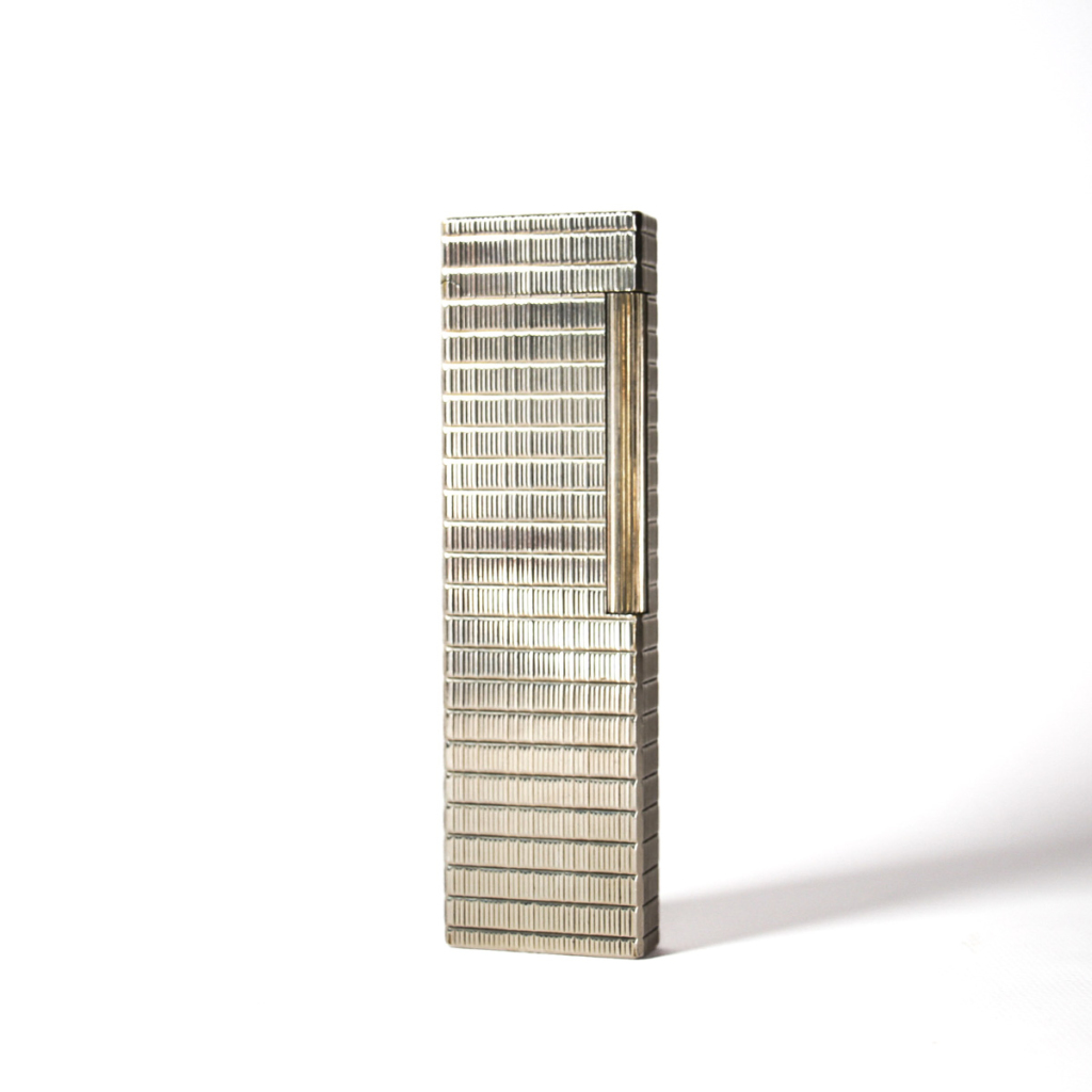 Vintage MINT Silver Plated Ligne 1 ST Dupont Desk Lighter 1970s