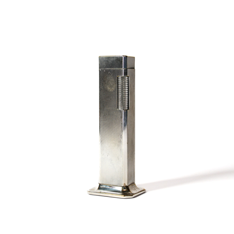 Vintage Dunhill Tallboy Table Lighter Silver Plated 1970s