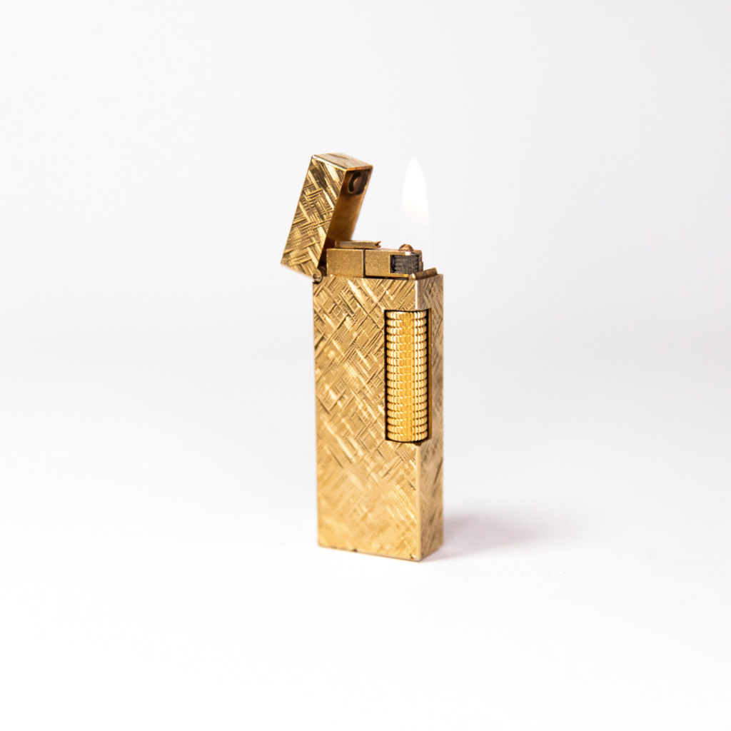 Vintage Dunhill Rollagas lighter Florentine Gold Plated 1970s