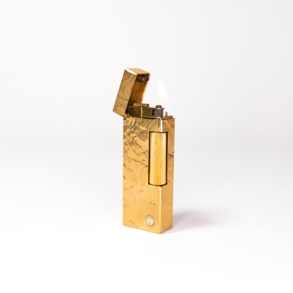 Vintage Dunhill Rollagas lighter Silk Motive Gold Plated 1970s