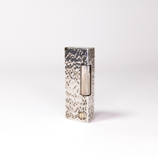 Vintage Dunhill Rollagas lighter Hammered Silver Plated 1970s - Image 2