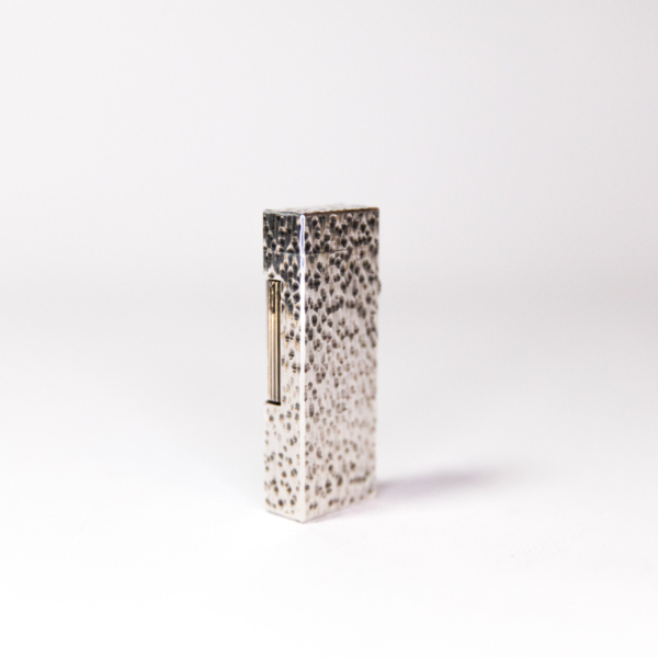 Vintage Dunhill Rollagas lighter Hammered Silver Plated 1970s - Image 3