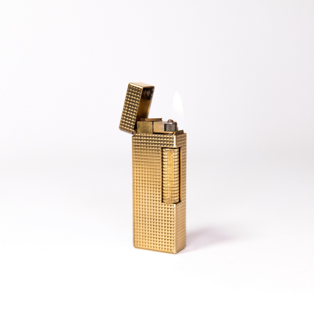 Vintage Dunhill Rollagas lighter Square-cut Gold Plated 1970s