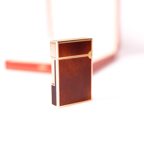 Vintage Authentic Rose Gold plated Ligne 2 ST Dupont Lighter in Red Lacquer 1990s - Image 4