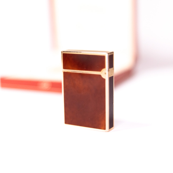 Vintage Authentic Rose Gold plated Ligne 2 ST Dupont Lighter in Red Lacquer 1990s - Image 5