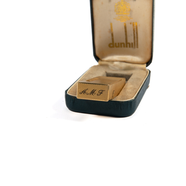 Vintage Dunhill Rollagas lighter Gold Plated Diamond cut In Box 1970s - Image 10