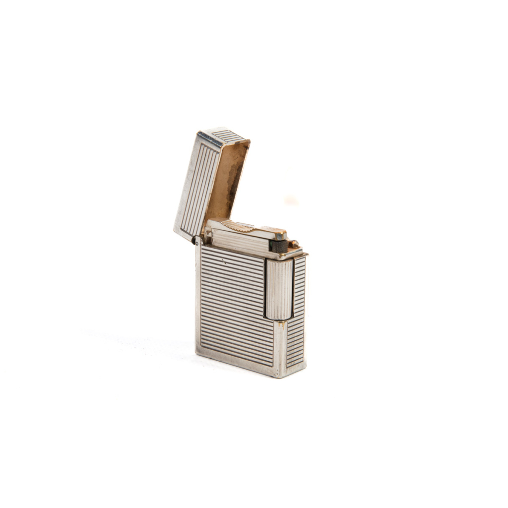 Vintage Silver Plated Ligne 1 ST Dupont Lighter 1970s