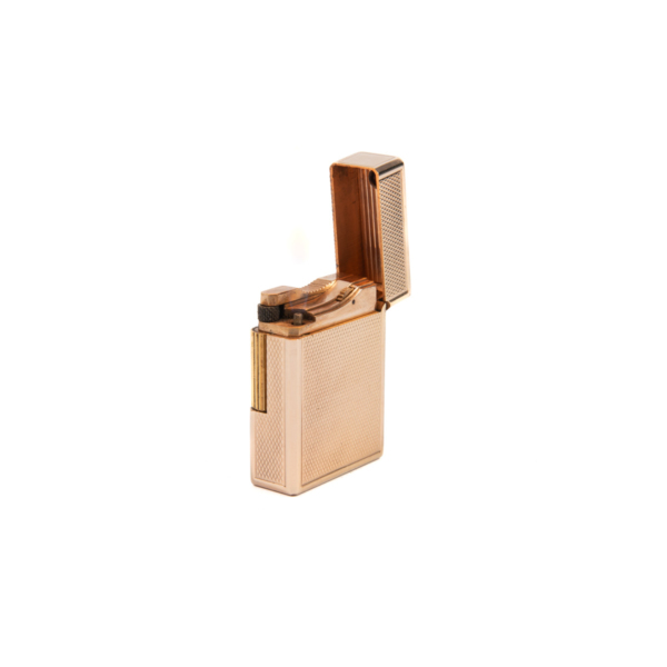 Vintage Rose Gold Plated Ligne 1 ST Dupont Lighter diamond-cut 1970s - Image 7