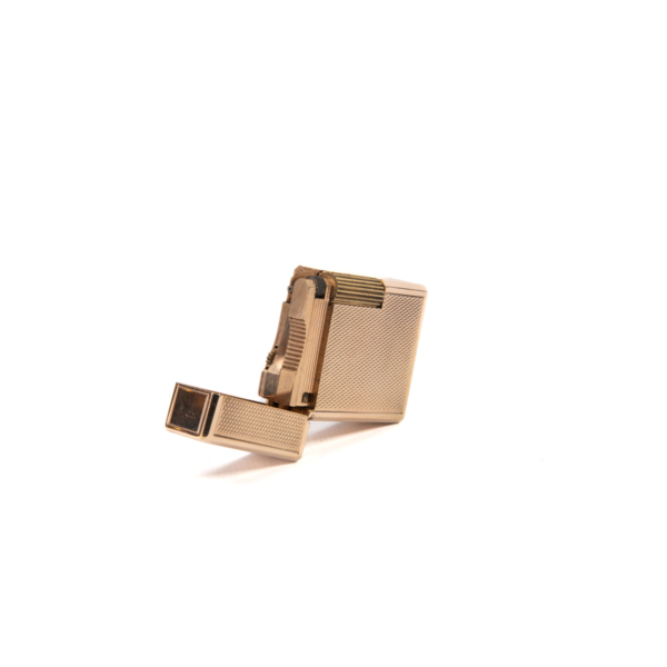 Vintage Rose Gold Plated Ligne 1 ST Dupont Lighter diamond-cut 1970s - Image 8