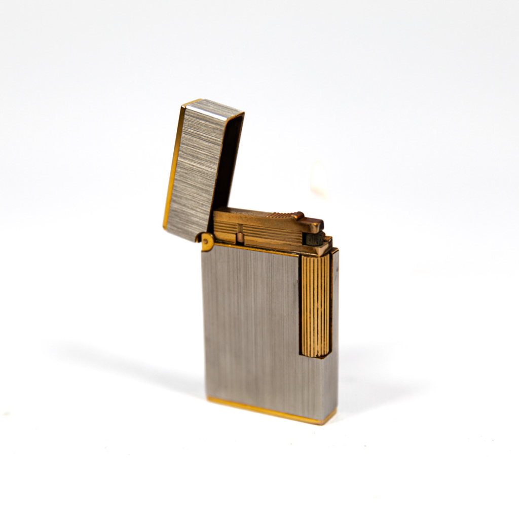Vintage Authentic 24k Gold plated Ligne 2 ST Dupont Lighter brushed Palladium 1990s