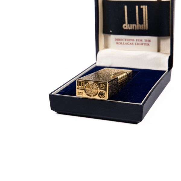 Vintage Dunhill Rollagas lighter Gold Plated In Box 1980s - Image 9