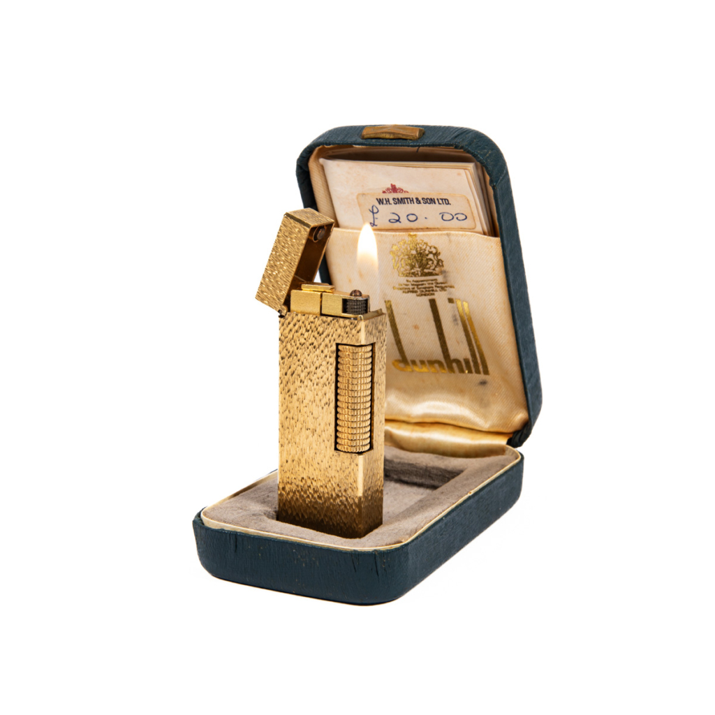 Vintage Dunhill Rollagas lighter Gold Plated In Box 1970s