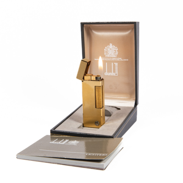 Vintage Dunhill Rollagas lighter Gold Plated In Box 1980s