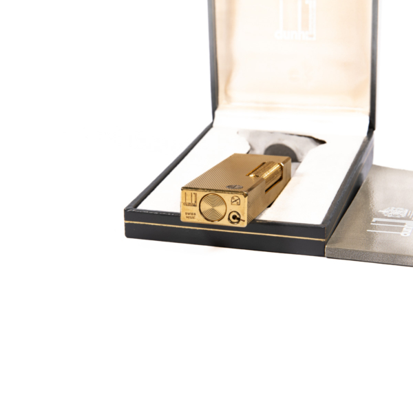 Vintage Dunhill Rollagas lighter Gold Plated In Box 1980s - Image 9