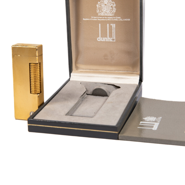 Vintage Dunhill Rollagas lighter Gold Plated In Box 1980s - Image 10