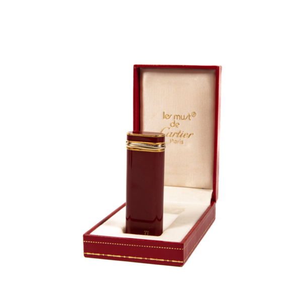 Vintage Cartier Les Must Trinity lighter Red Lacquer Complete In Box 1970s - Image 3