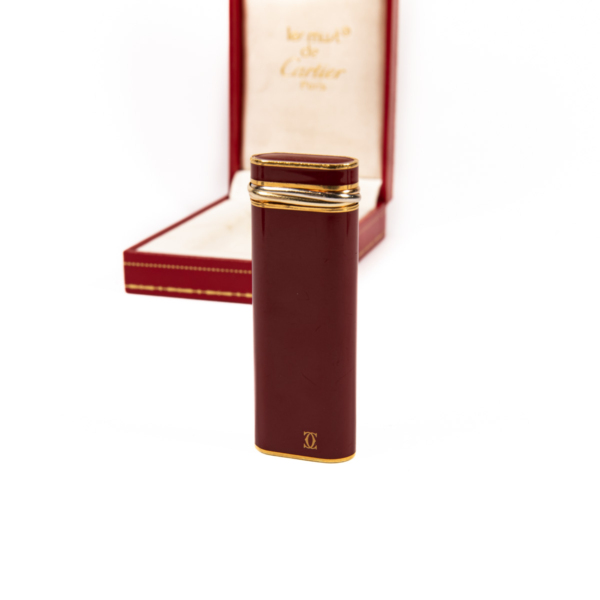 Vintage Cartier Les Must Trinity lighter Red Lacquer Complete In Box 1970s - Image 5