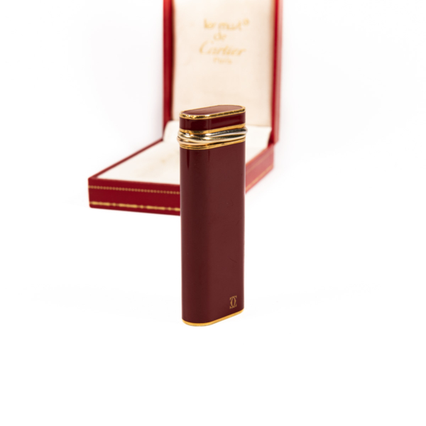 Vintage Cartier Les Must Trinity lighter Red Lacquer Complete In Box 1970s - Image 8