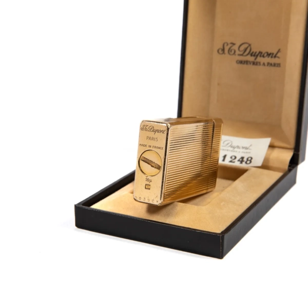 Vintage Gold Plated Linge 1 BS ST Dupont Lighter 1970s In Box - Image 10