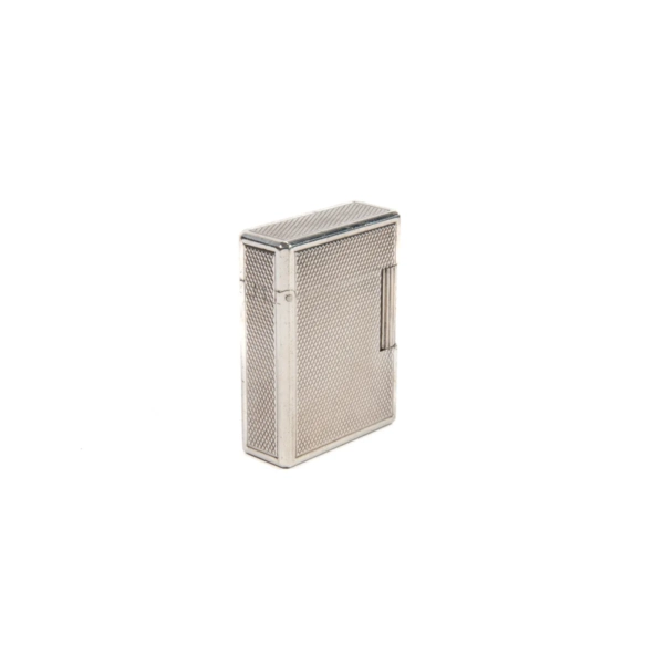 Vintage Silver Plated Ligne 1 ST Dupont Lighter diamond-cut 1970s - Image 5