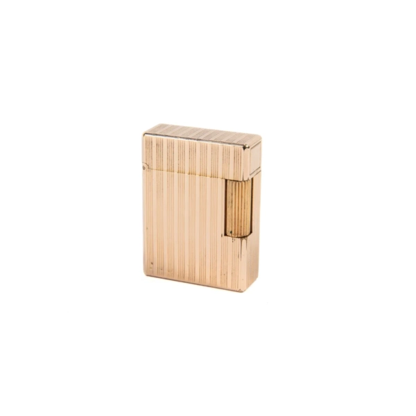 Vintage Rose Gold Plated Ligne 1 ST Dupont Lighter Vertical-lines 1970s - Image 2