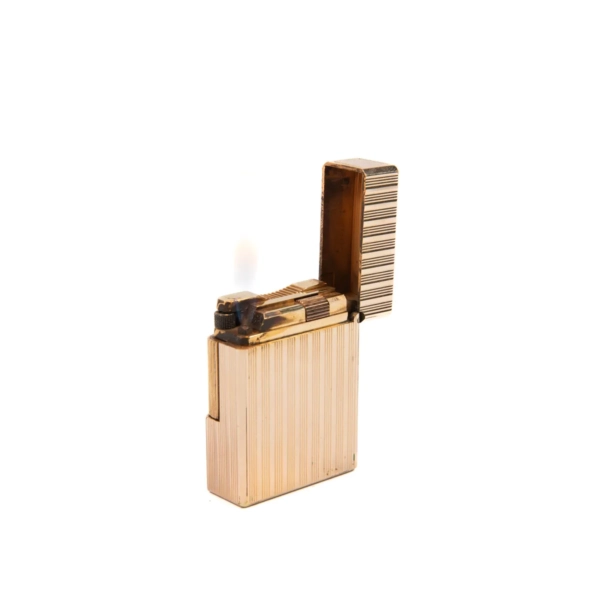 Vintage Rose Gold Plated Ligne 1 ST Dupont Lighter Vertical-lines 1970s - Image 7