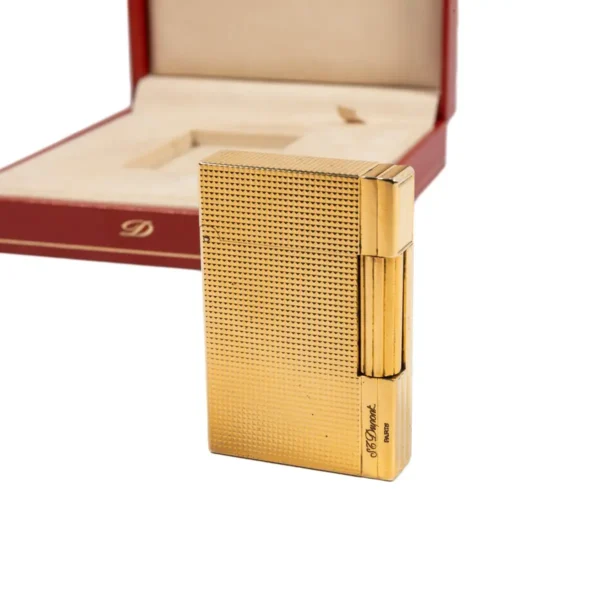 Vintage Gold Plated ST Dupont Gatsby Lighter 1990s In Box - Image 3