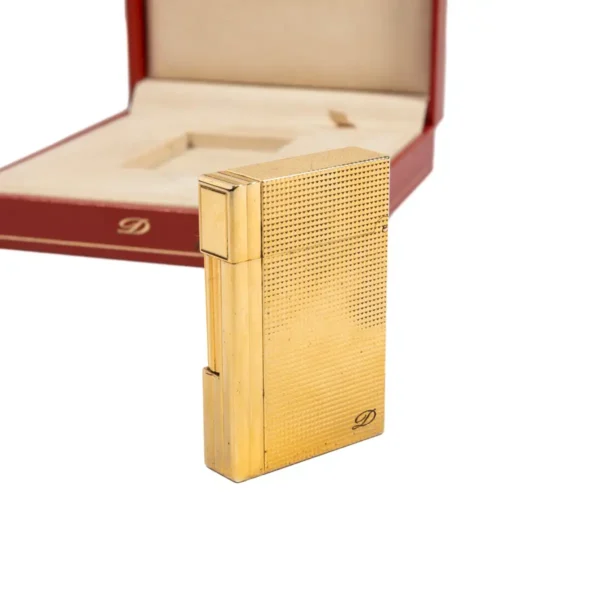 Vintage Gold Plated ST Dupont Gatsby Lighter 1990s In Box - Image 4