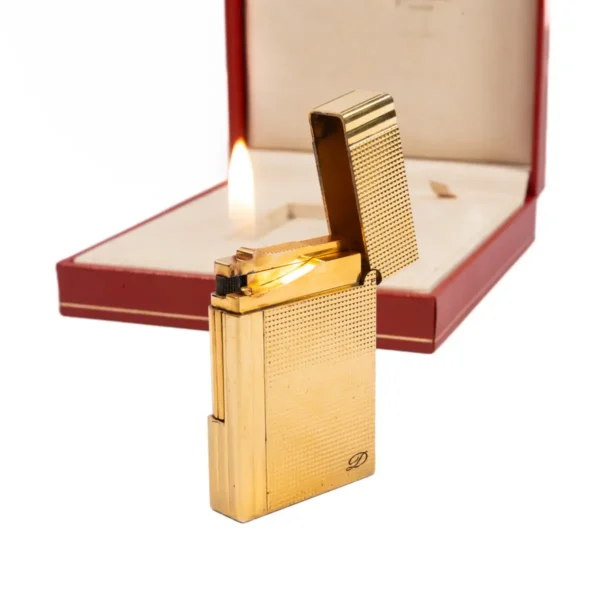 Vintage Gold Plated ST Dupont Gatsby Lighter 1990s In Box - Image 7