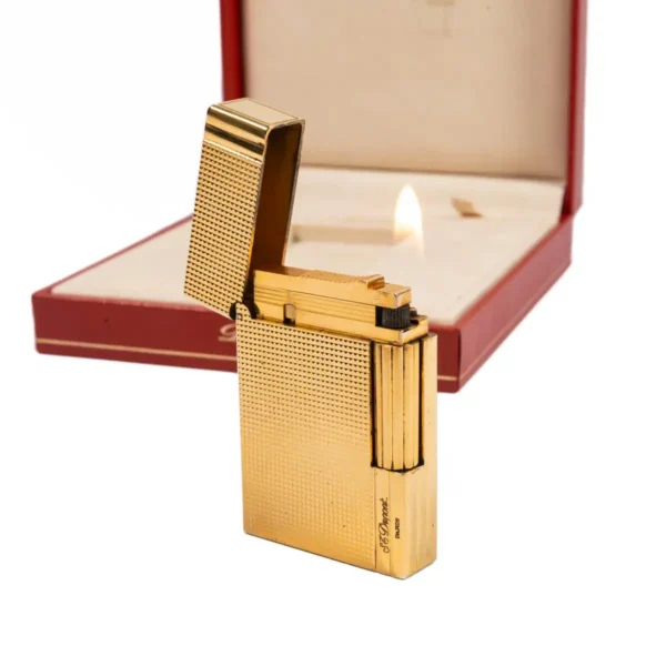 Vintage Gold Plated ST Dupont Gatsby Lighter 1990s In Box - Image 8