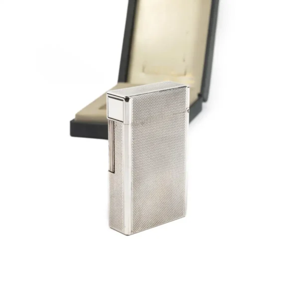 Vintage Silver Plated Linge 1 BR ST Dupont Lighter 1970s In Box - Image 4