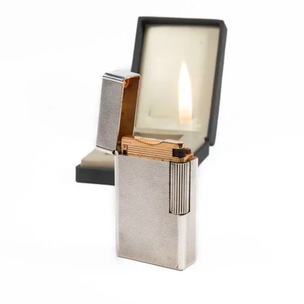 Vintage Silver Plated Linge 1 BR ST Dupont Lighter 1970s In Box - Image 7