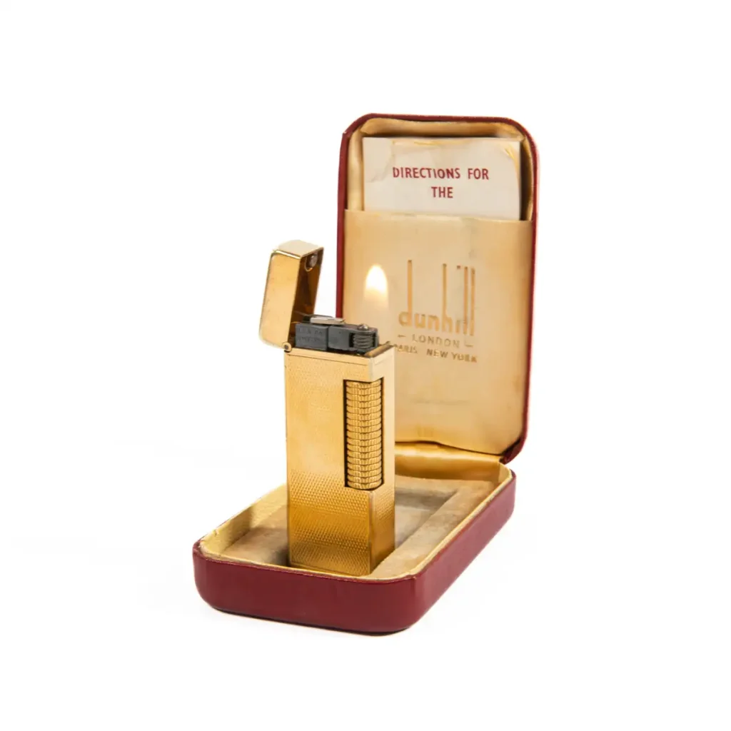 Vintage Dunhill Rollagas lighter Gold Plated In Box 1960s