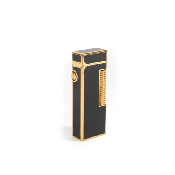 Vintage Dunhill Rollagas Lighter Black Lacquered Gold Plated 1970s - Image 5