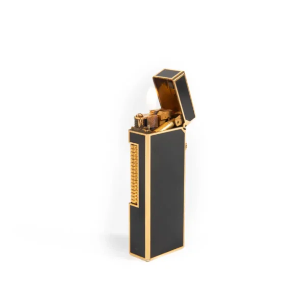 Vintage Dunhill Rollagas Lighter Black Lacquered Gold Plated 1970s - Image 7