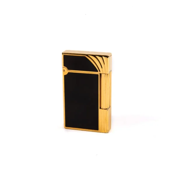 Vintage Authentic Gold plated Linge 2 ST Dupont Lighter in Black Lacquer 1990s - Image 2