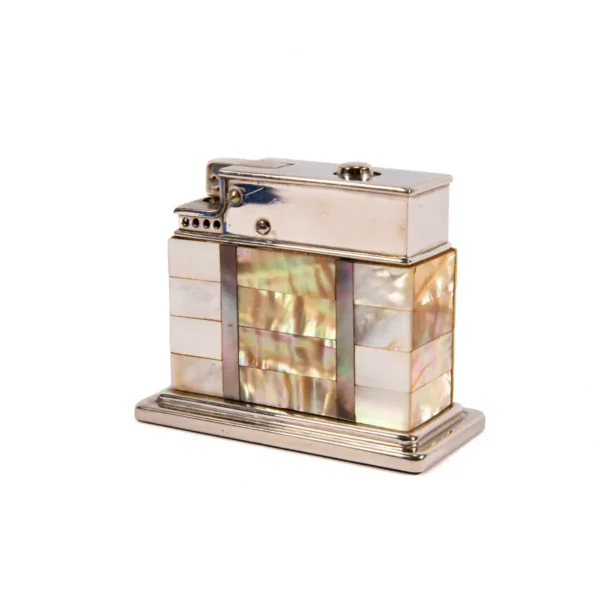 Vintage Myflam Mother of Pearl Table Lighter Square base 1950s - Image 2