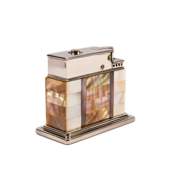 Vintage Myflam Mother of Pearl Table Lighter Square base 1950s - Image 3