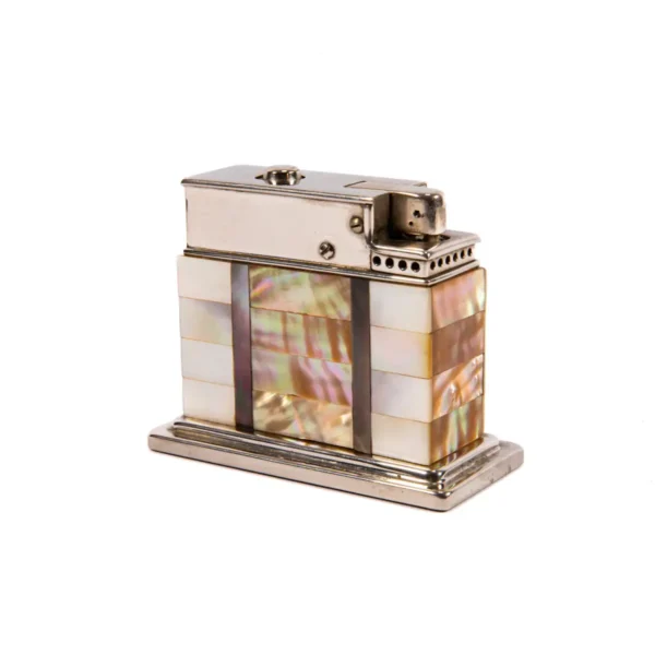 Vintage Myflam Mother of Pearl Table Lighter Square base 1950s - Image 4